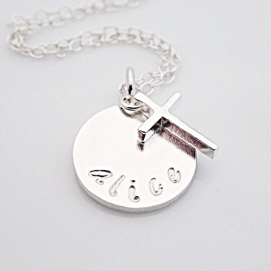 sterling silver christening necklace by sophie jones jewellery