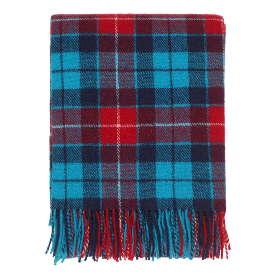 blue tartan throw by dreamwool blanket co.