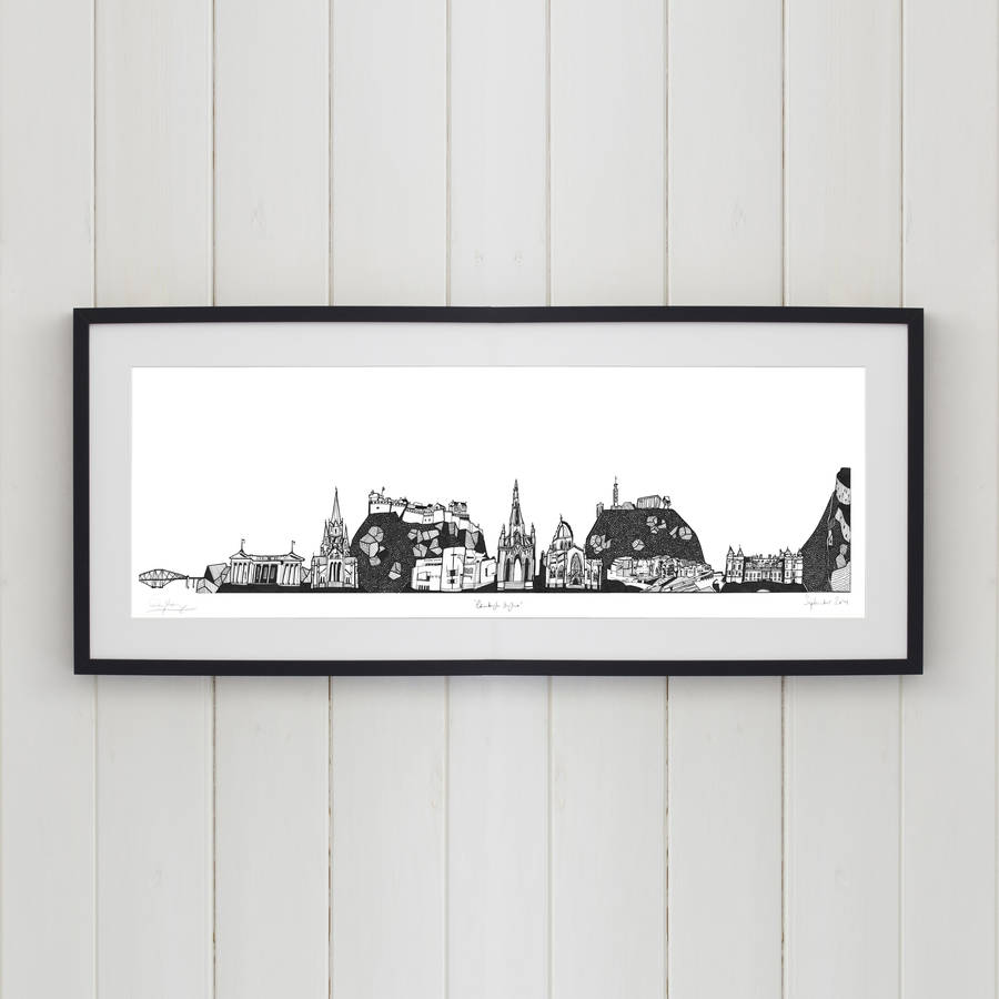 edinburgh skyline screen print by cecily vessey