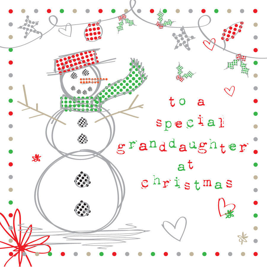 'special granddaughter at christmas' christmas card by megan claire | notonthehighstreet.com