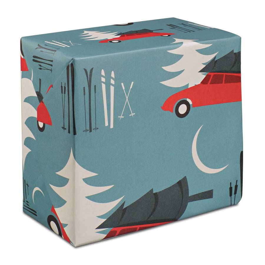 retro style car wrapping paper by little baby company