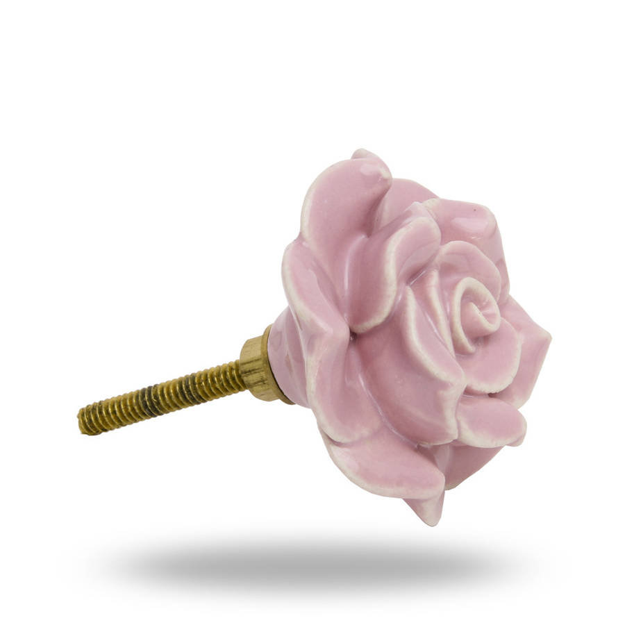 large ceramic flower knob padstow by trincaferro