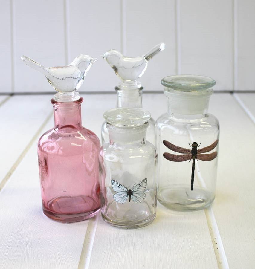decorative glass butterfly bottle by posh totty designs interiors