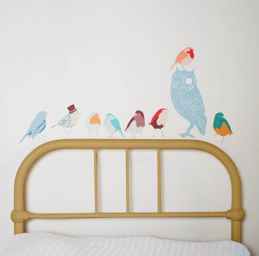coloured bird wall stickers by i love retro