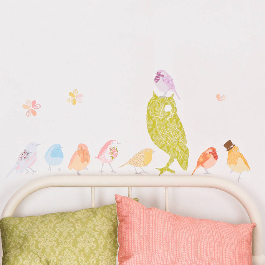 coloured bird wall stickers by i love retro