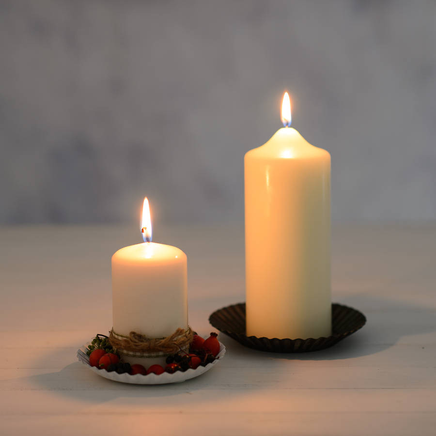 french vintage style fluted candle saucers by the flower studio