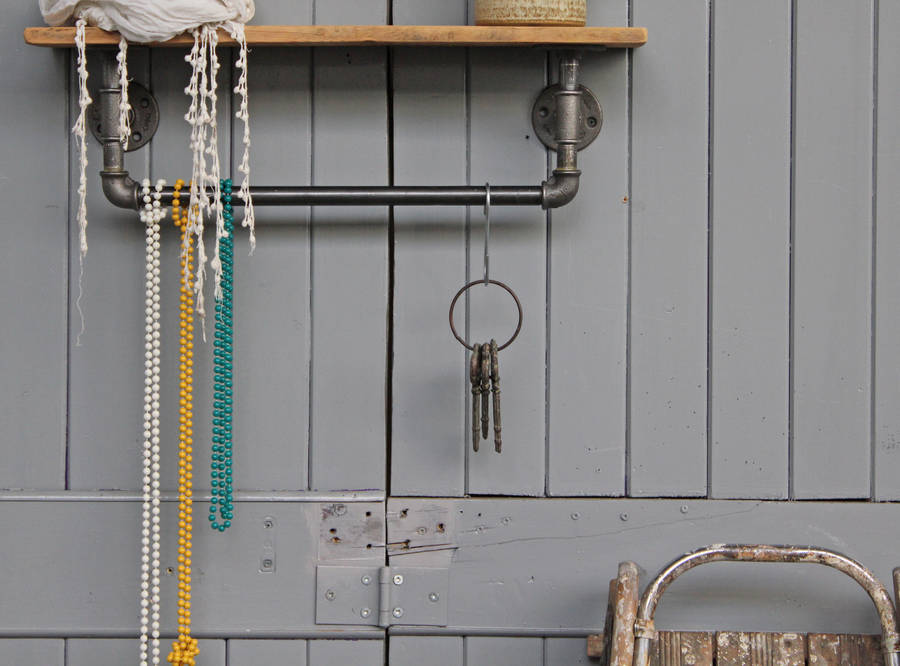 industrial steel pipe storage shelf by möa design