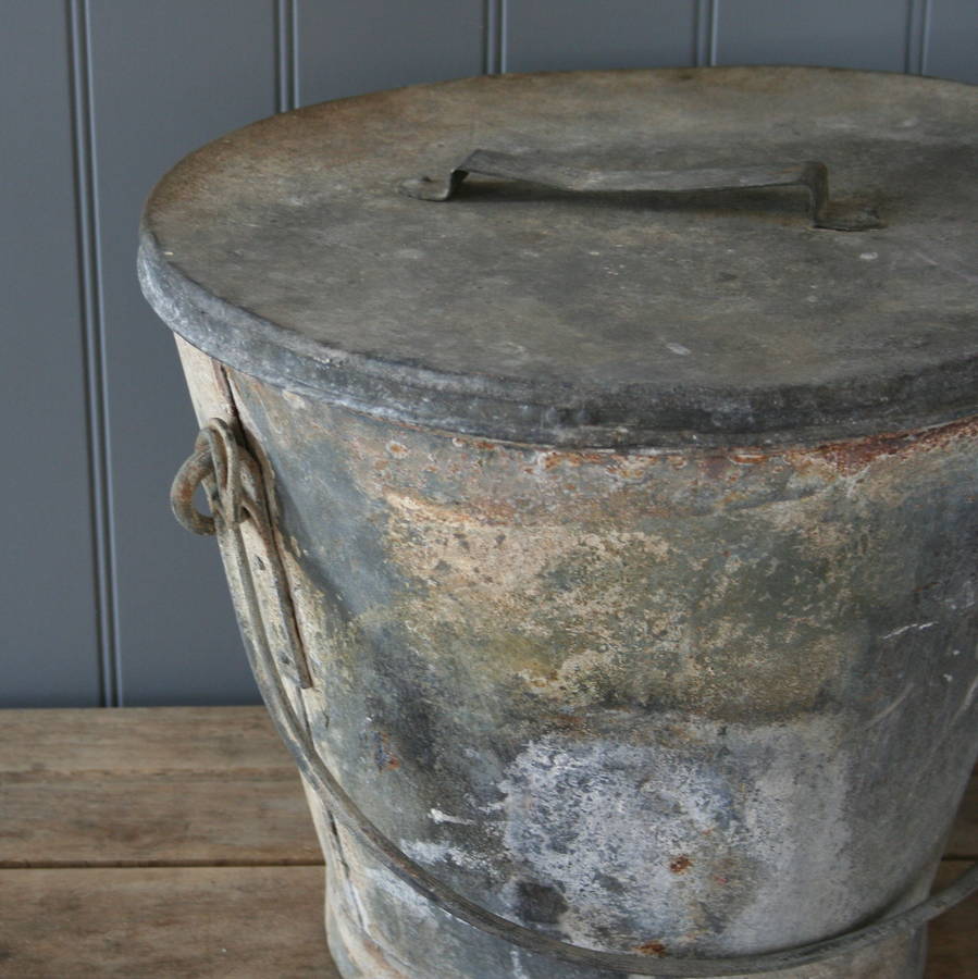 large metal bucket with lid by homestead store
