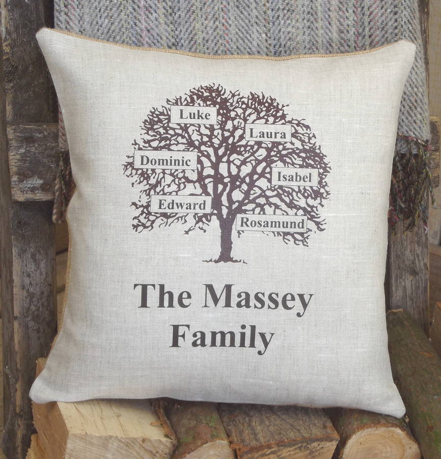 ' family tree ' cushion by rustic country crafts