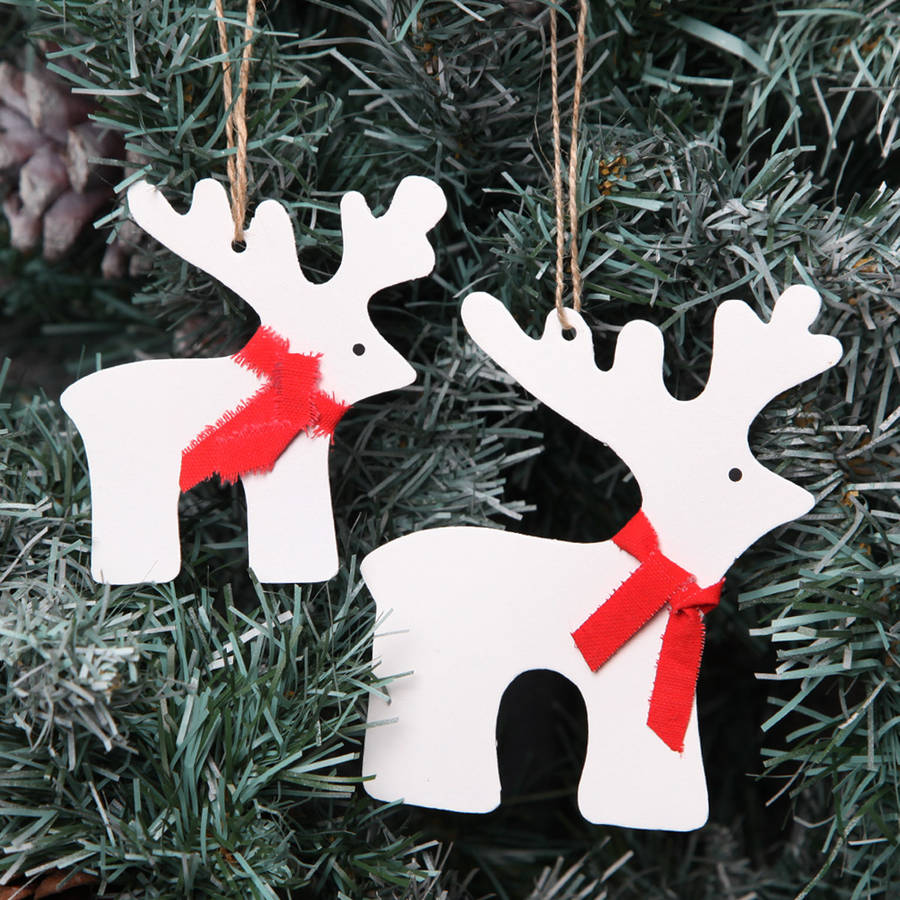 christmas reindeer tree decorations, two sizes by red berry apple