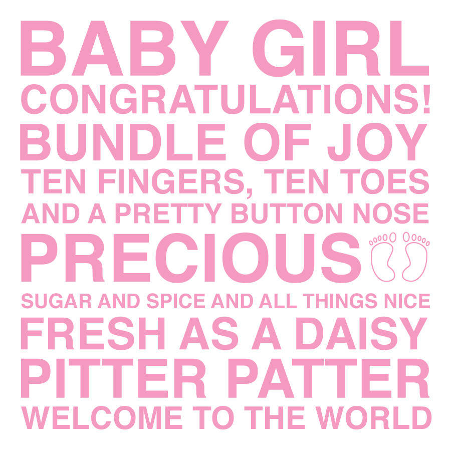 Baby Girl Sentiments Card By Megan Claire Notonthehighstreet