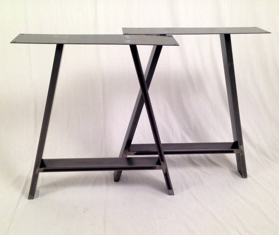 dining pedestals in industrial steel a frame design by wicked boxcar