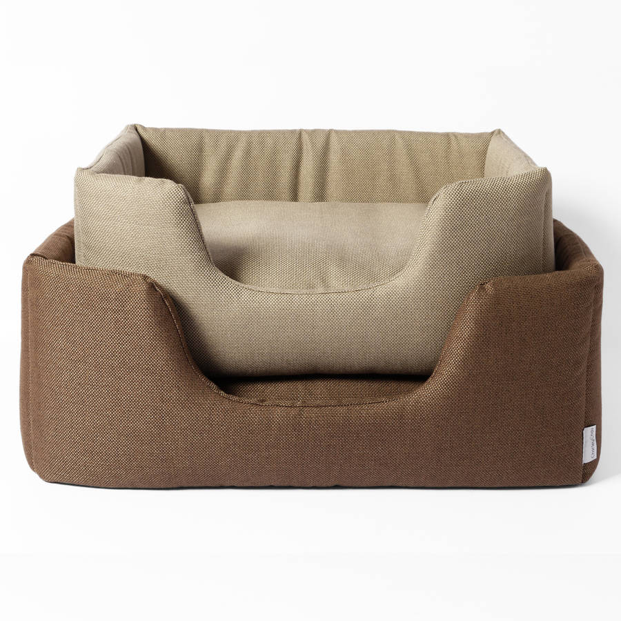 charley chau deep sided dog bed in weave fabric by charley chau