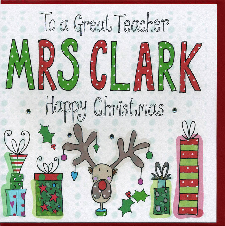 Personalised Teacher Christmas Card By Claire Sowden Design Notonthehighstreet