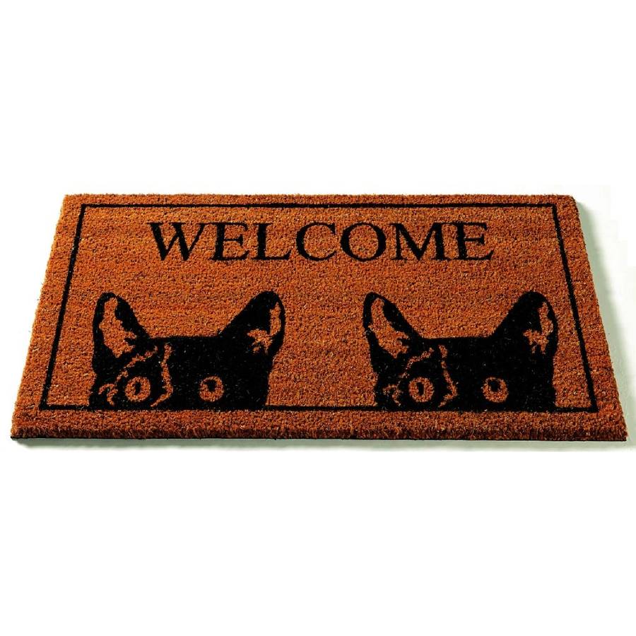 coir doormat / black tom cat by garden selections