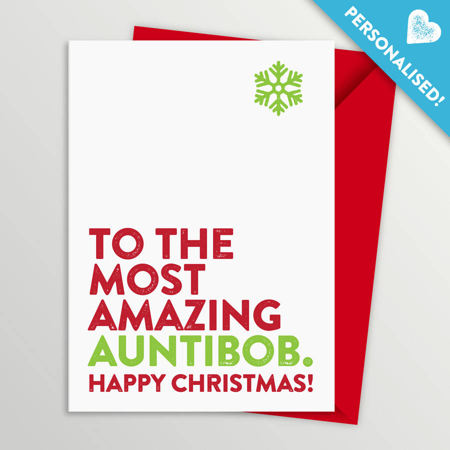 Most Amazing Aunty Aunt Auntie Christmas Card By A Is For Alphabet