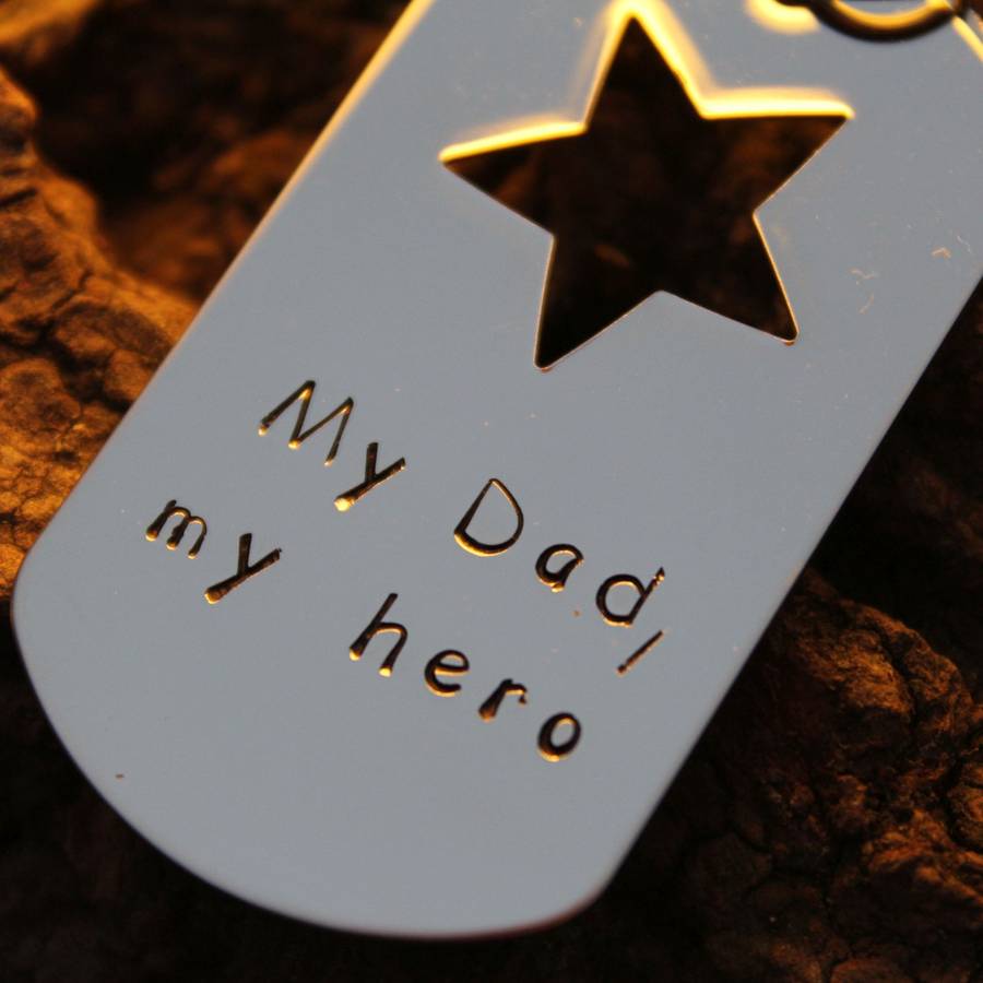 'my dad, my hero' keyring by nest | notonthehighstreet.com