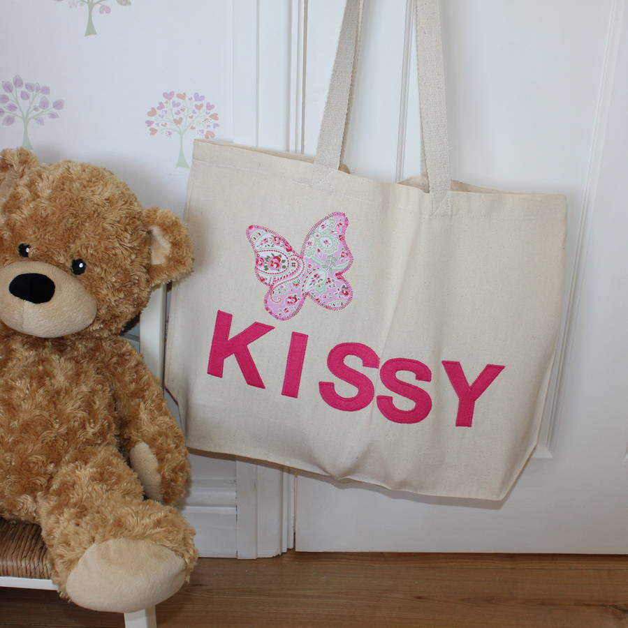personalised kids name bag by charliemilly design