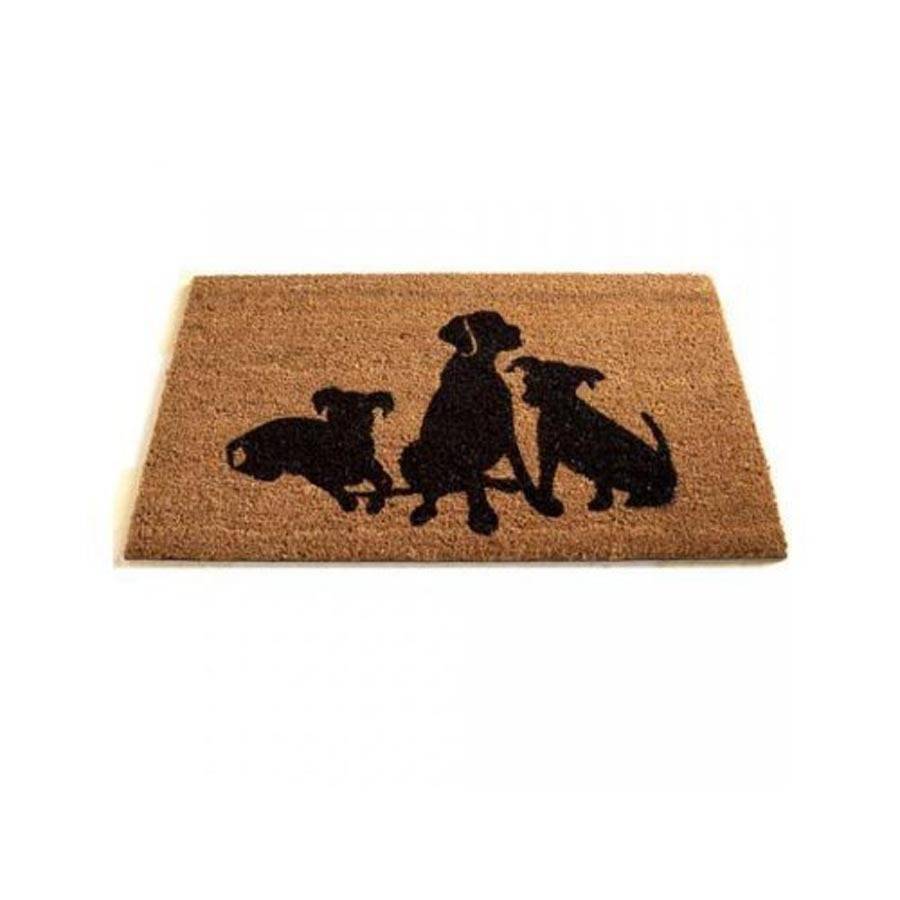 coir doormat / black dogs by garden selections