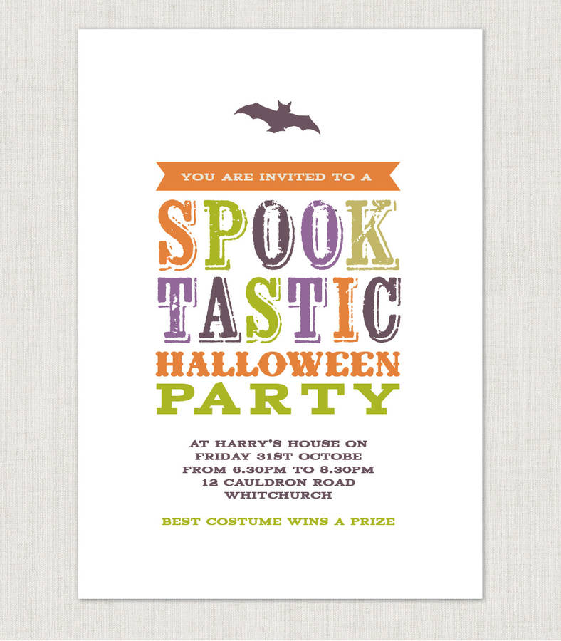 10 x personalised halloween party invitations by project pretty