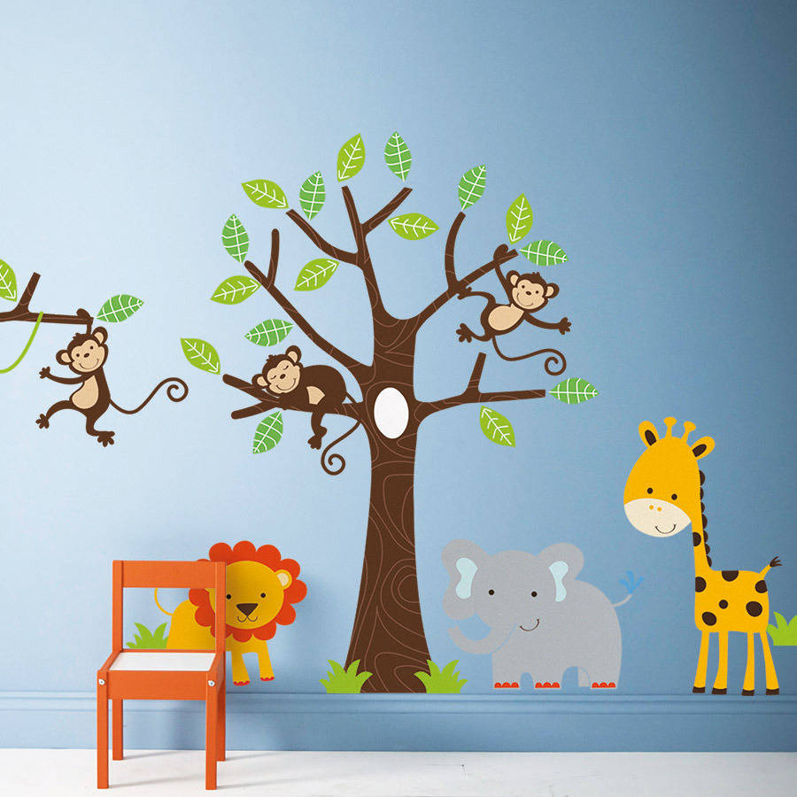 children's jungle wall stickers by parkins interiors