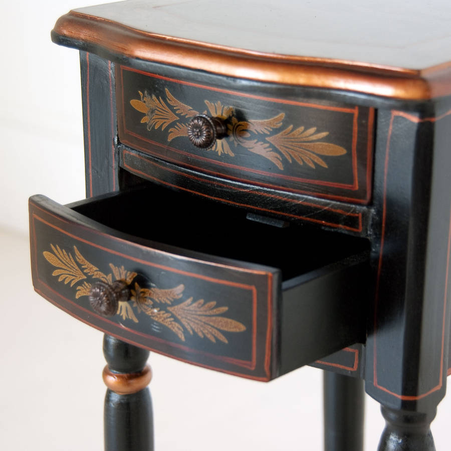 antique style night stand in black by out there interiors