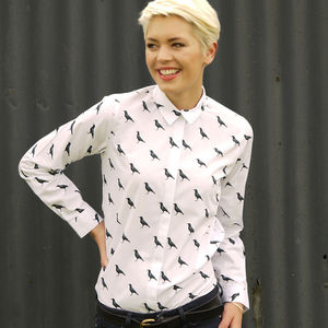 crow pattern shirt