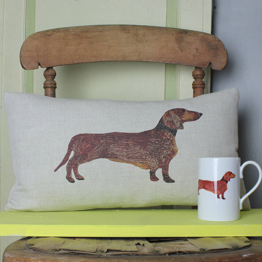 dachshund christmas cushion