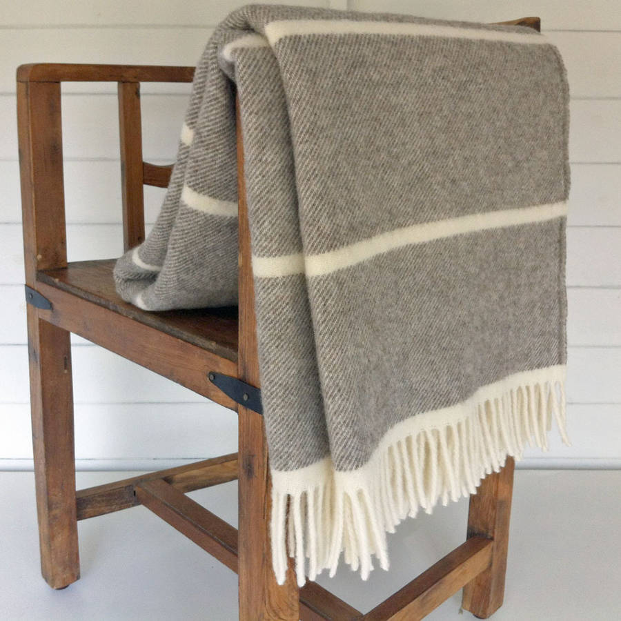 broad stripe wool blanket by idyll home