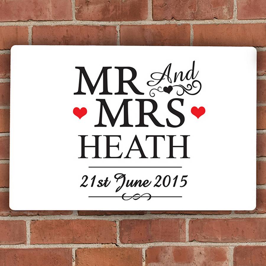 Mr And Mrs Personalised Wedding Sign By Chalk Cheese