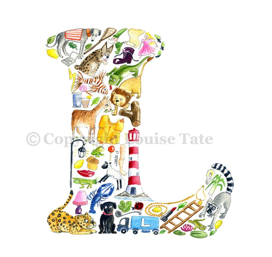 letter l print by louise tate illustration