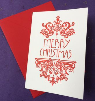 Filigree 'Merry Christmas' Letterpress Cards