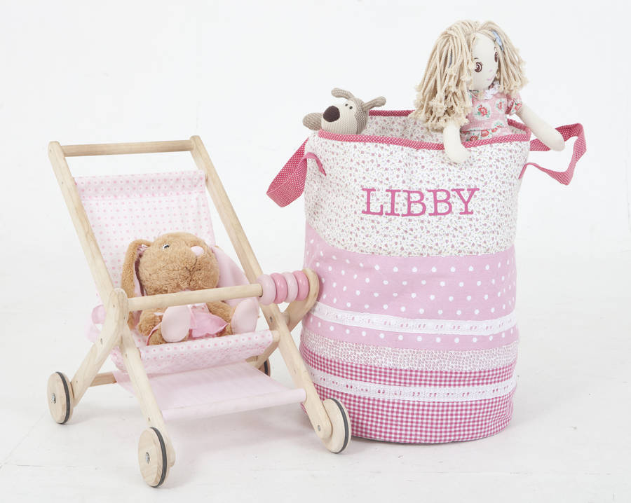 pink toy storage / laundry bag by lime tree london