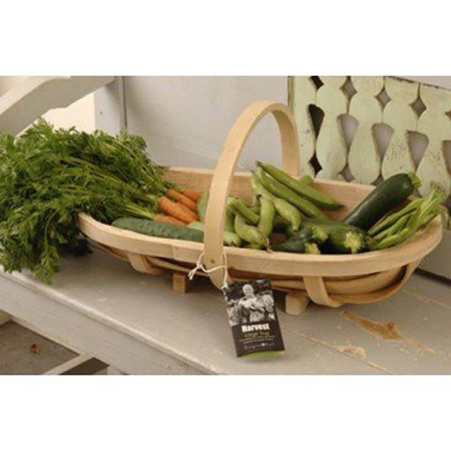 large traditional wooden trug basket by garden selections