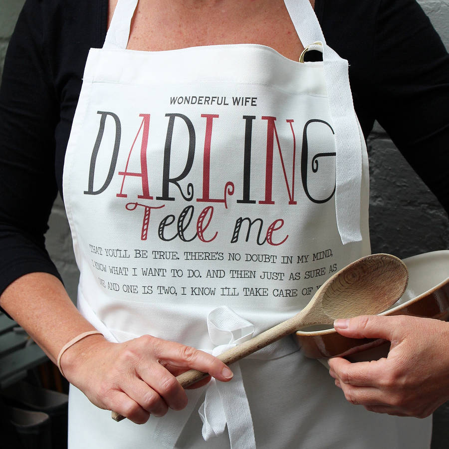 personalised 'typographic' apron by lovehart