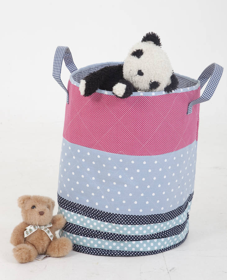 blue toy storage / laundry bag by lime tree interiors