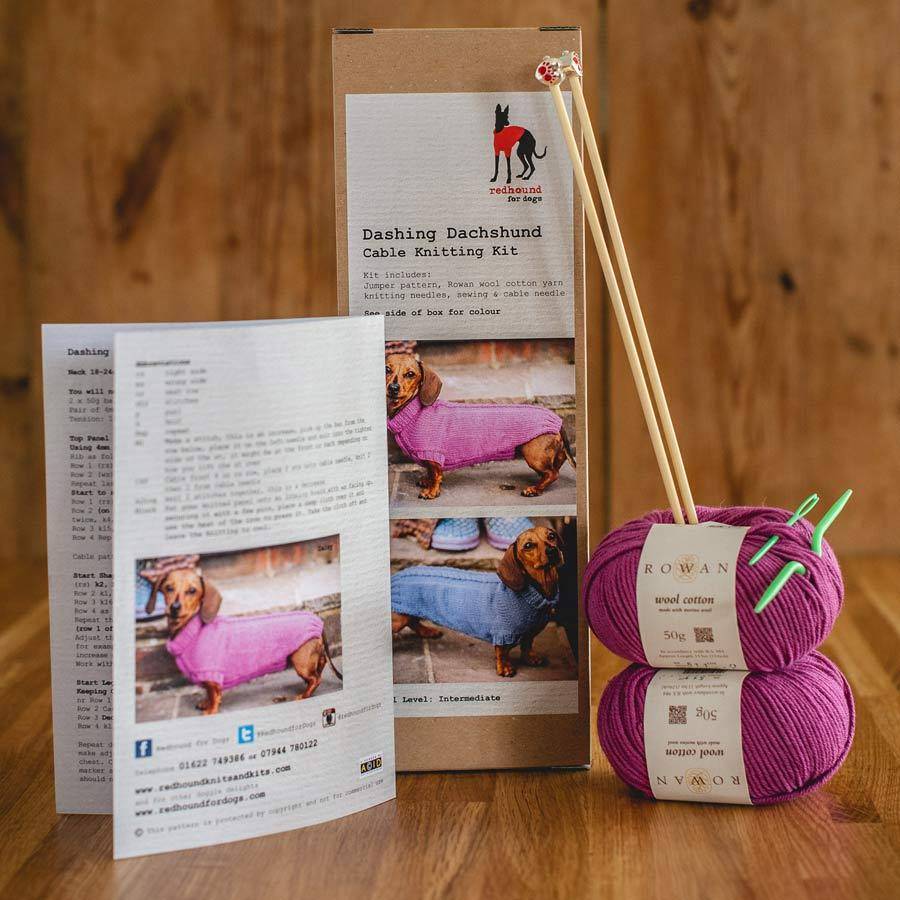 dog jumper knitting kit dashing dachshund by redhound for dogs