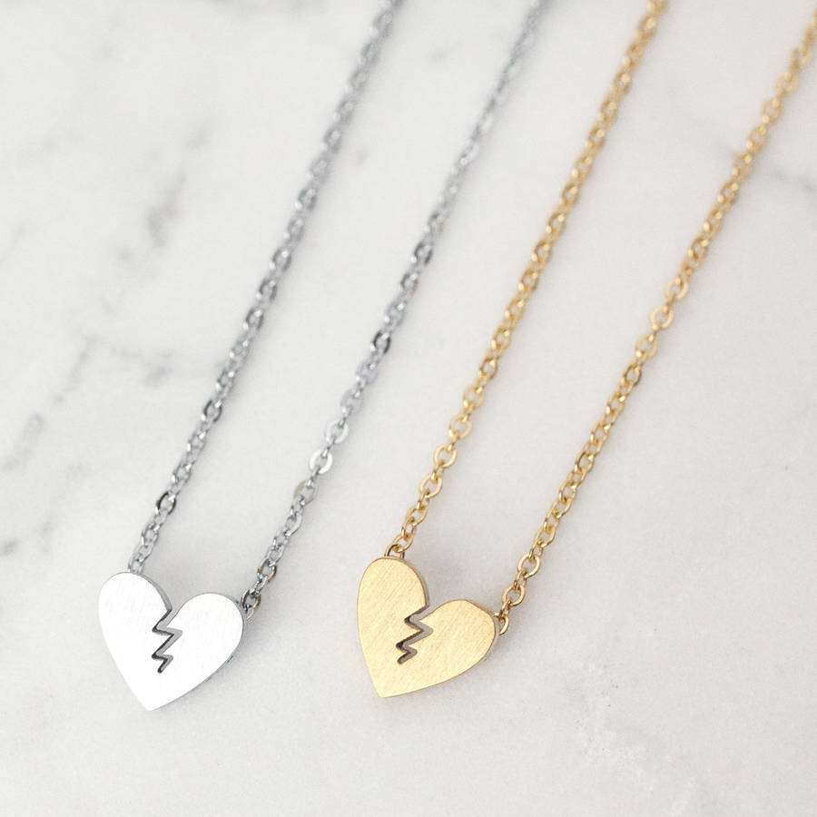 broken heart necklace by junk jewels