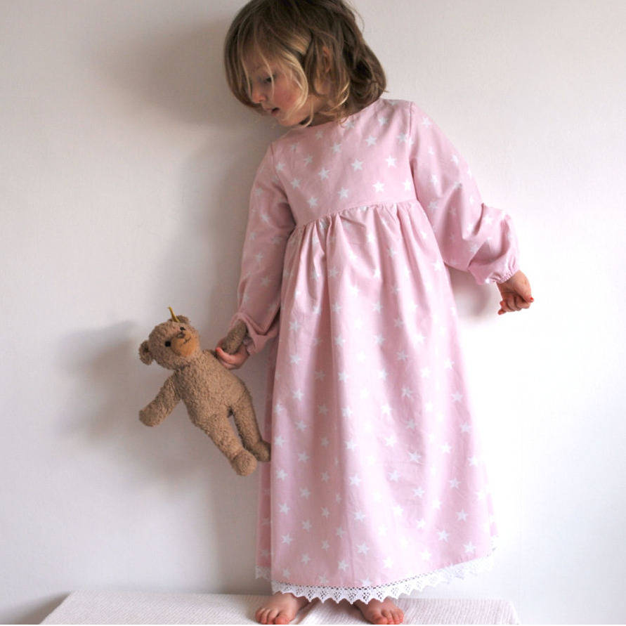 long sleeve full length nightie stars by olive and vince