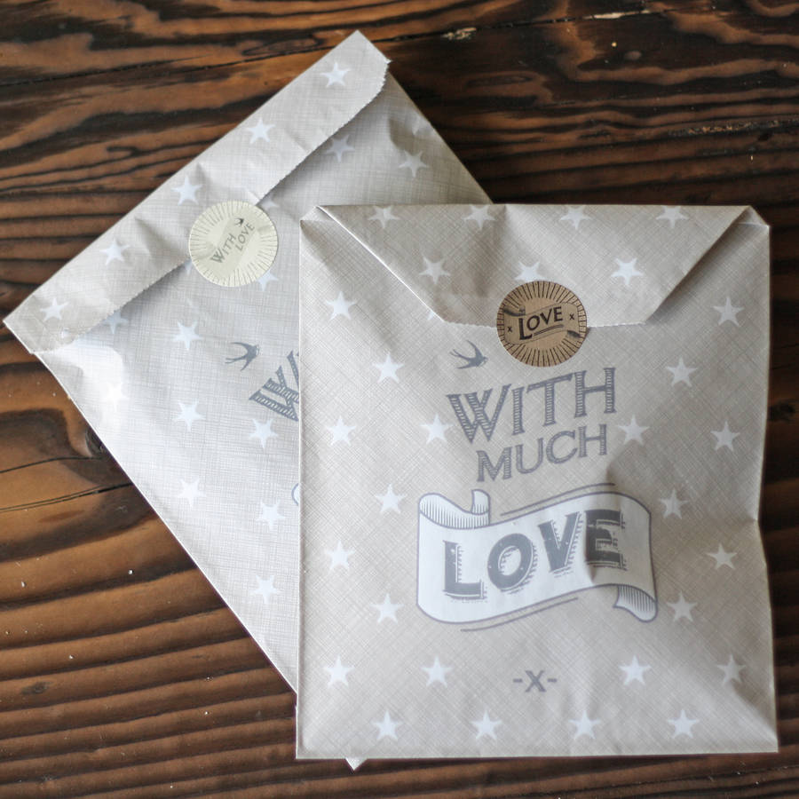 with much love grey paper gift bags x 40 by the wedding of my dreams