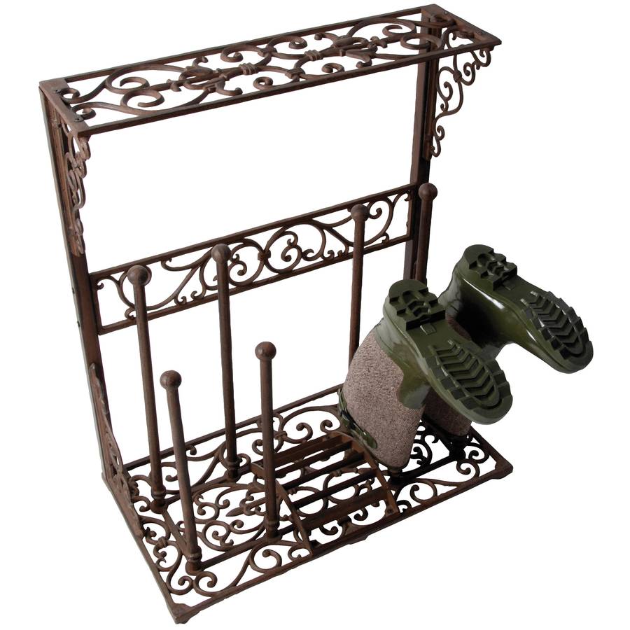 decorative cast iron boot storage rack by garden selections