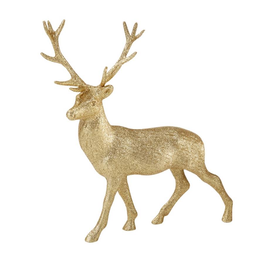gold reindeer christmas table decoration by bunting & barrow