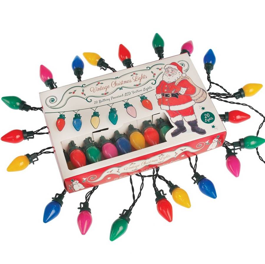 vintage coloured string christmas lights by i love retro notonthehighstreet.com