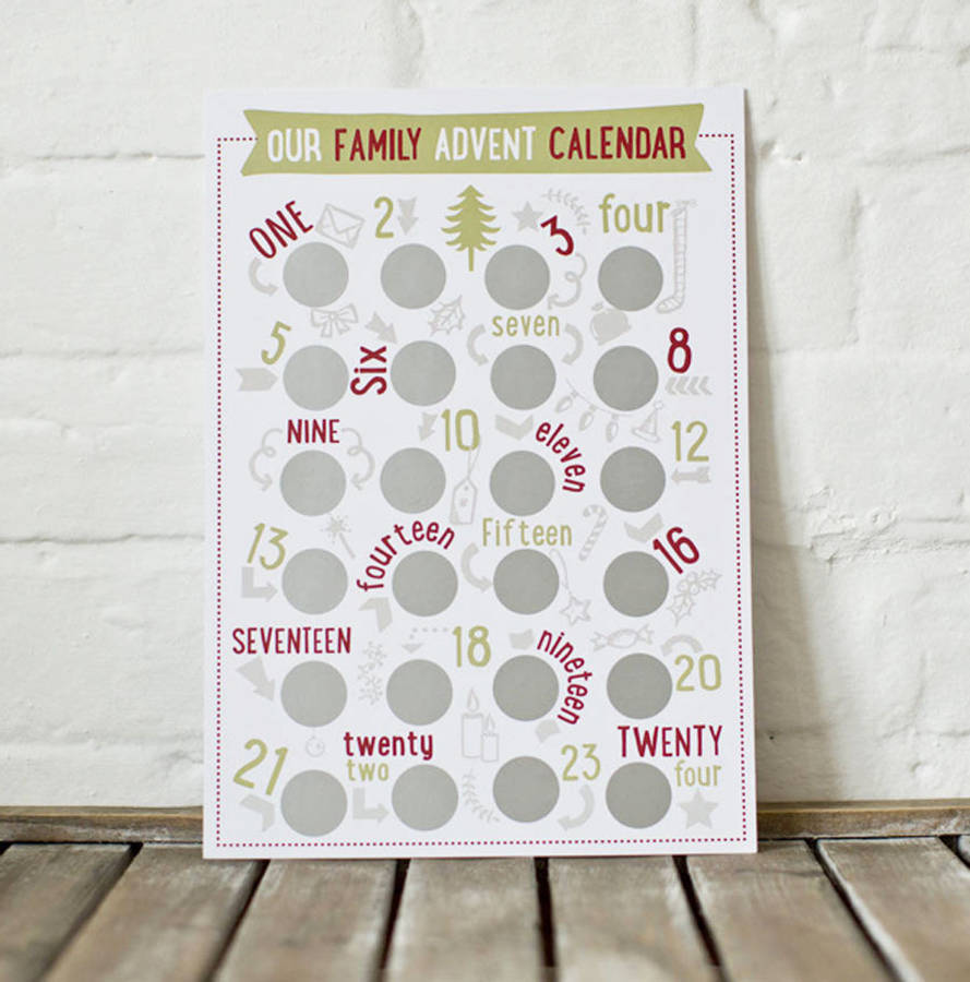 corporate scratch and reveal advent card print by jodie gaul