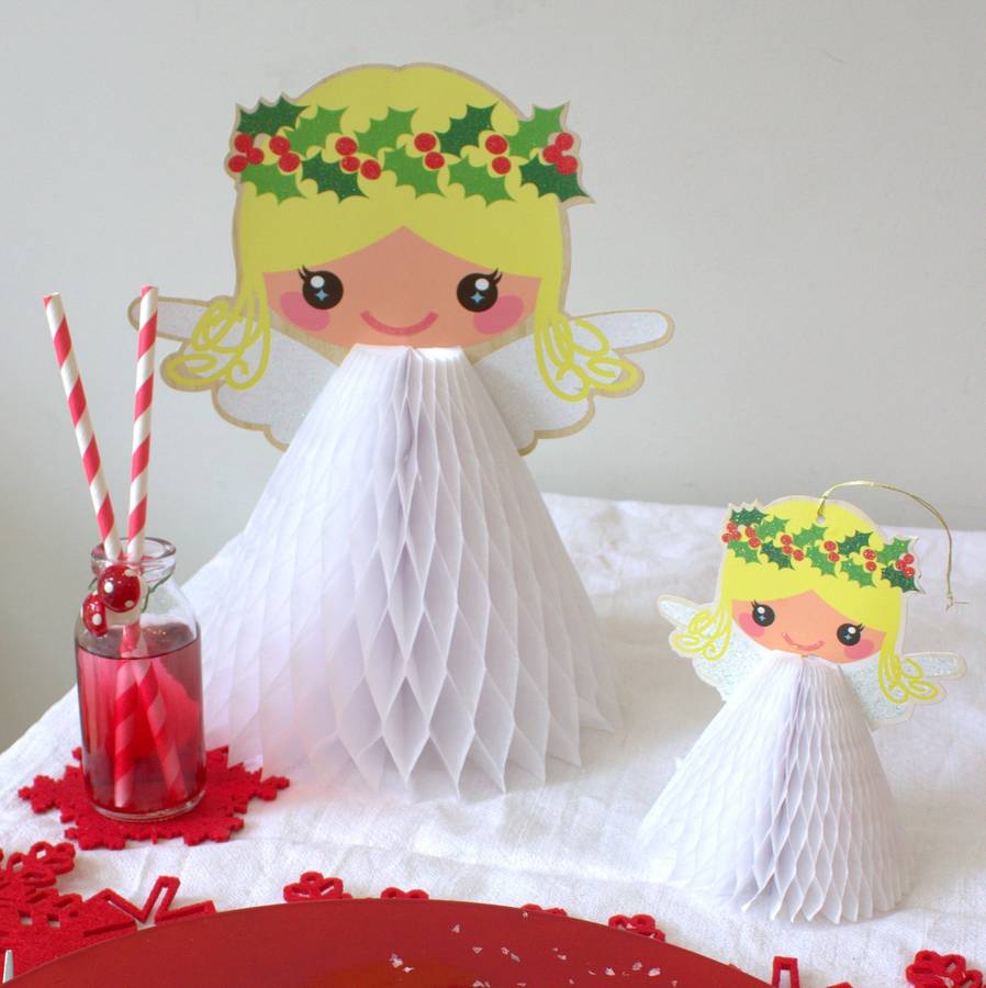 angel honeycomb table decoration by little ella james
