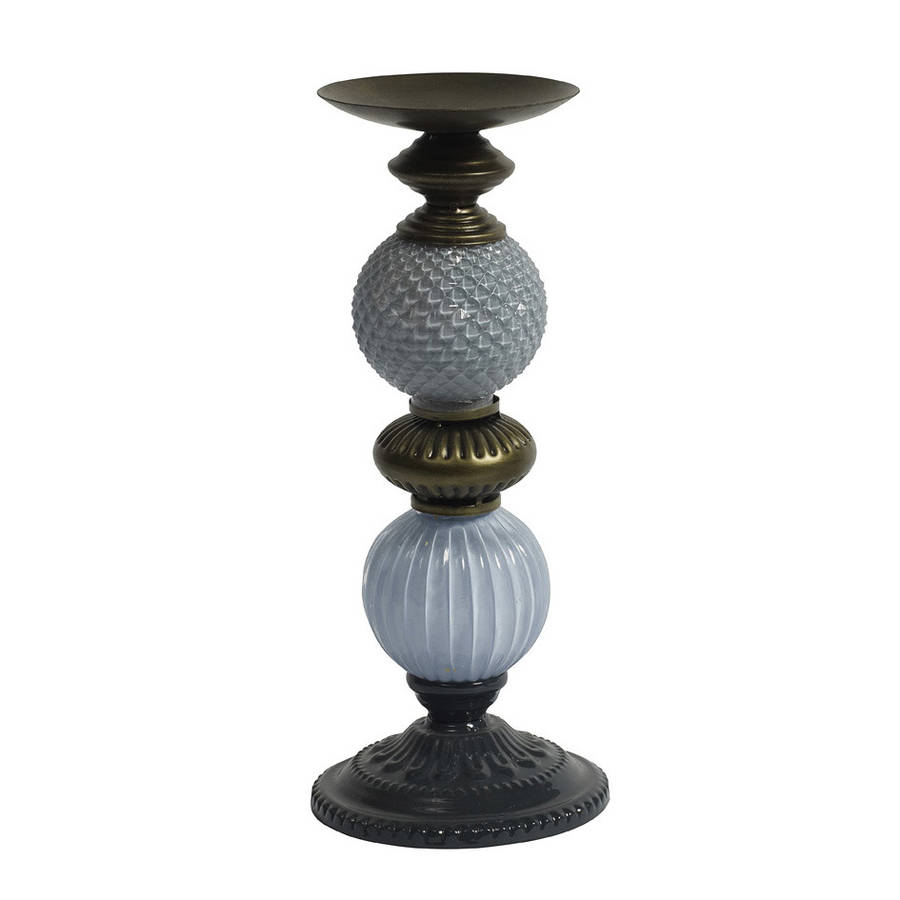 twin globe candlesticks in three colours by out there interiors