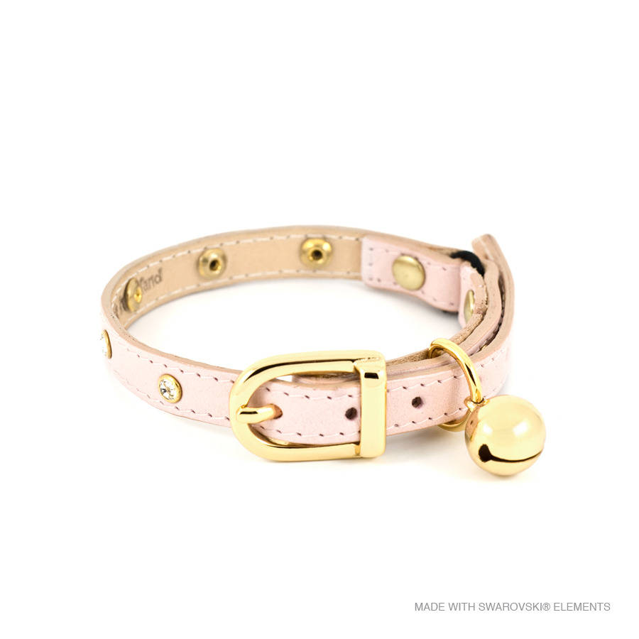 crystal leather cat collar by linny