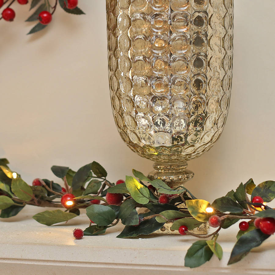 Pre Lit 6ft Red Berry Christmas Garland By Ella James ...