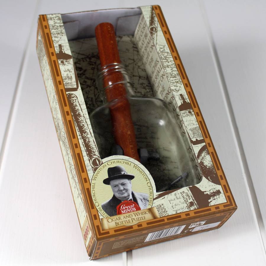 churchills cigar and whiskey bottle puzzle by nest