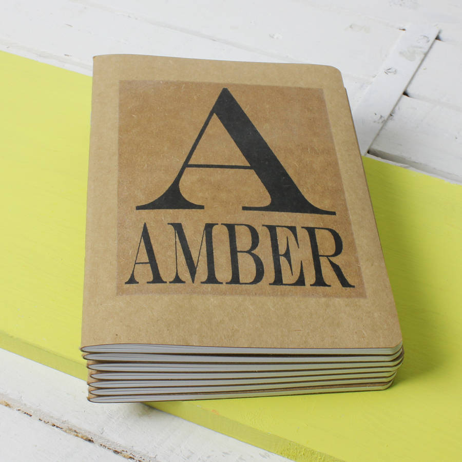 personalised monochrome initial notebook by snapdragon